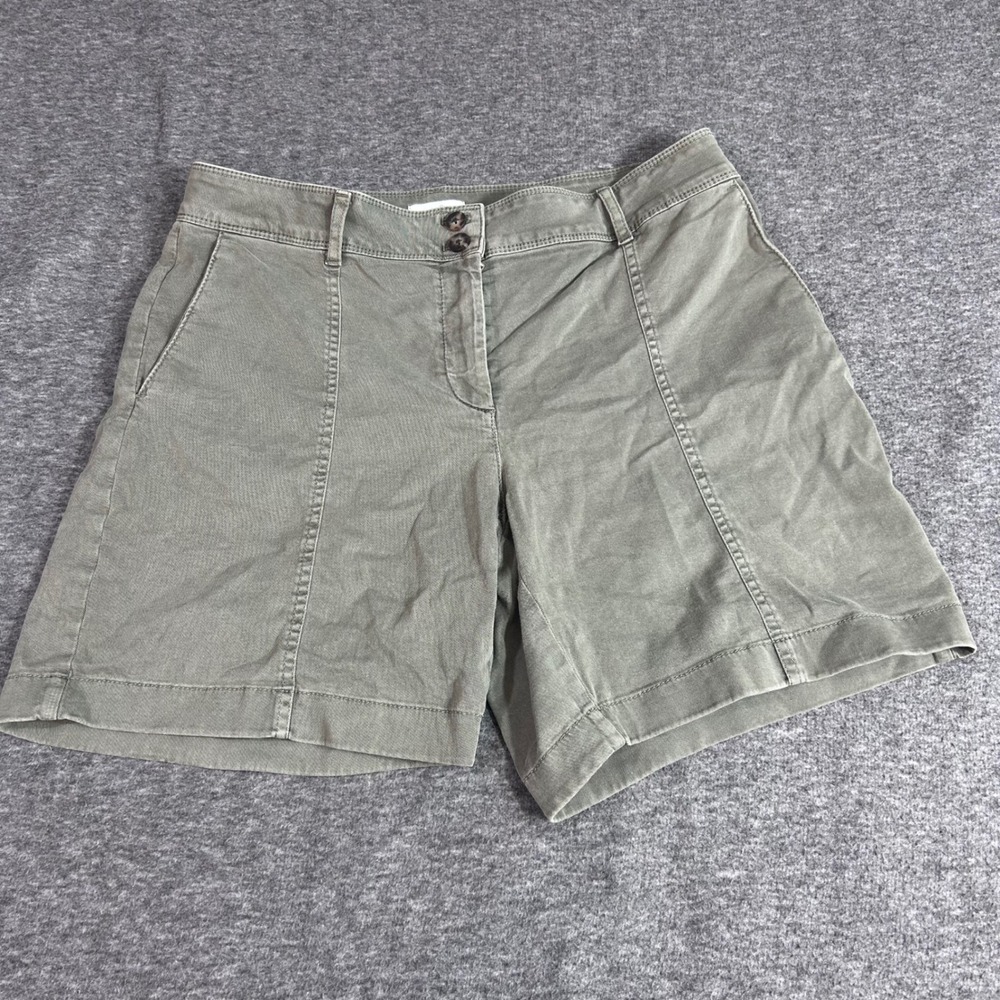 J. Jill Womens Olive Green Cotton Stretch Twill Chino Shorts Size 6 RN 97641